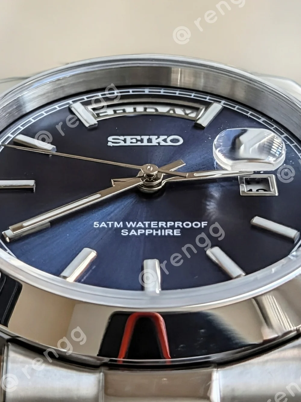 36mm Seiko Men's Stainless Steel Watch - Navy Dial Sapphire